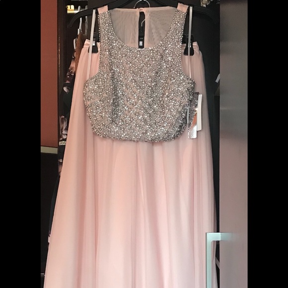 Sequin Heart two piece set prom dress - Picture 1 of 8